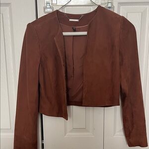 White House Black Market Rich Brown Suede Blazer